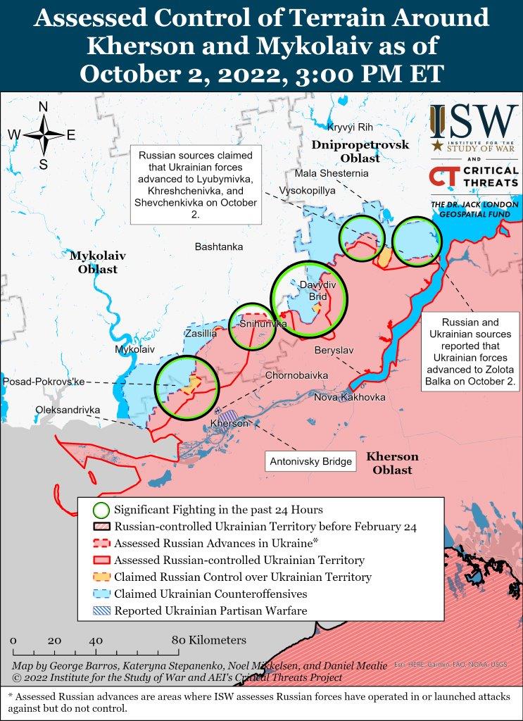 Kherson and Mykolaiv Battle Map Draft October 02, 2022